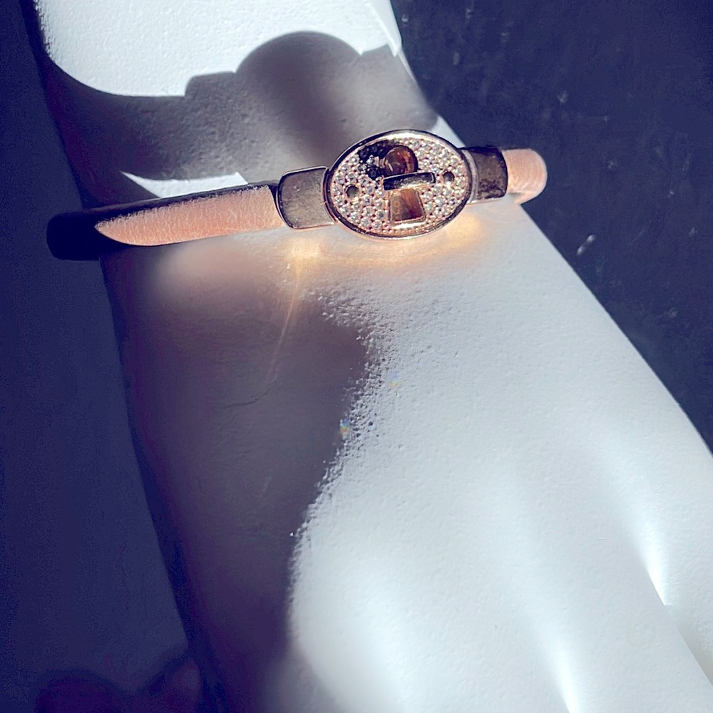 Fossil Key 🔑 Lock Rose Gold Leather Bracelet